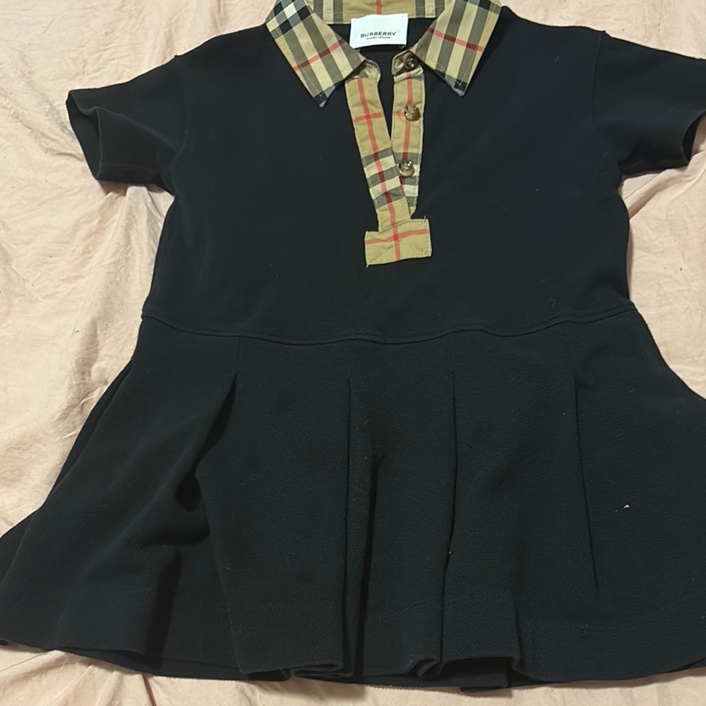 Burberry Kids Black Pleated Shirt